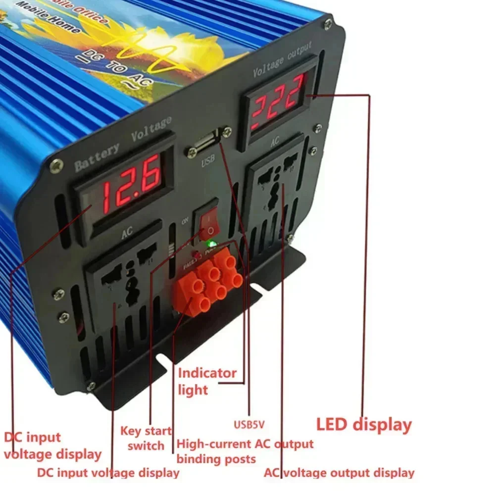 5000W 12V 24V 36V 48V 60V 72V  - đánh giá và giá Pure Sine Wave Inverter 5000W 48V 220V