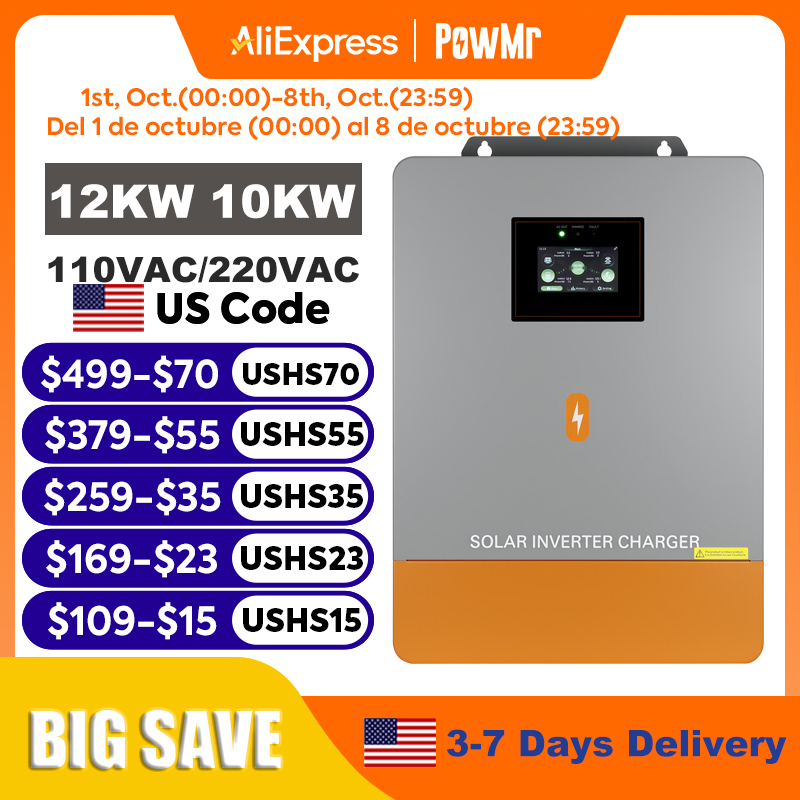 PowMr 12KW 10KW Split Phase In - đánh giá và giá Split Phase Inverter 10Kw 110V 220V